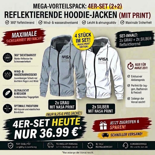 Reflektierende Unisex-Jacke für Alltag, Outdoor & Nacht